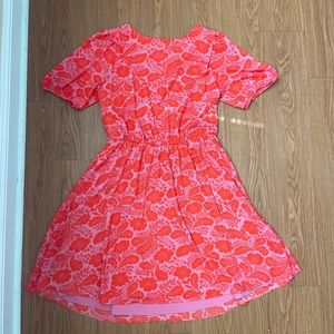 Ann Taylor orange floral dress with sleeves